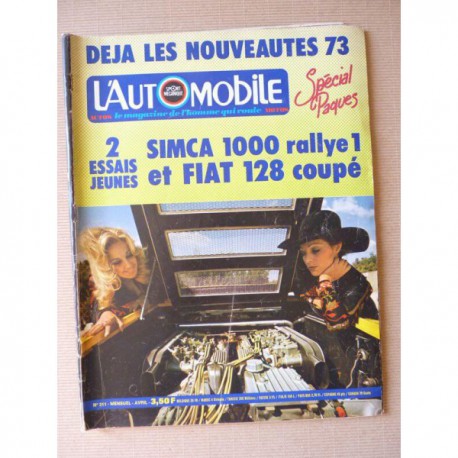 L'Automobile n°311, Fiat 128 Sport Coupé, Simca 1000 Rallye 1, Lamborghini Countach LP500, Amedée Bollée