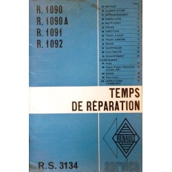 Renault Dauphine, Ondine, Gordini et Floride, temps de réparation