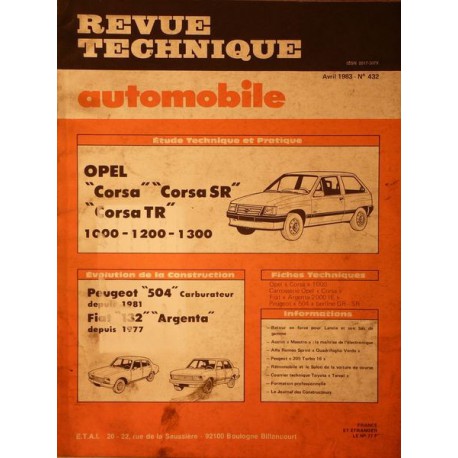RTA Opel Corsa, SR, TR