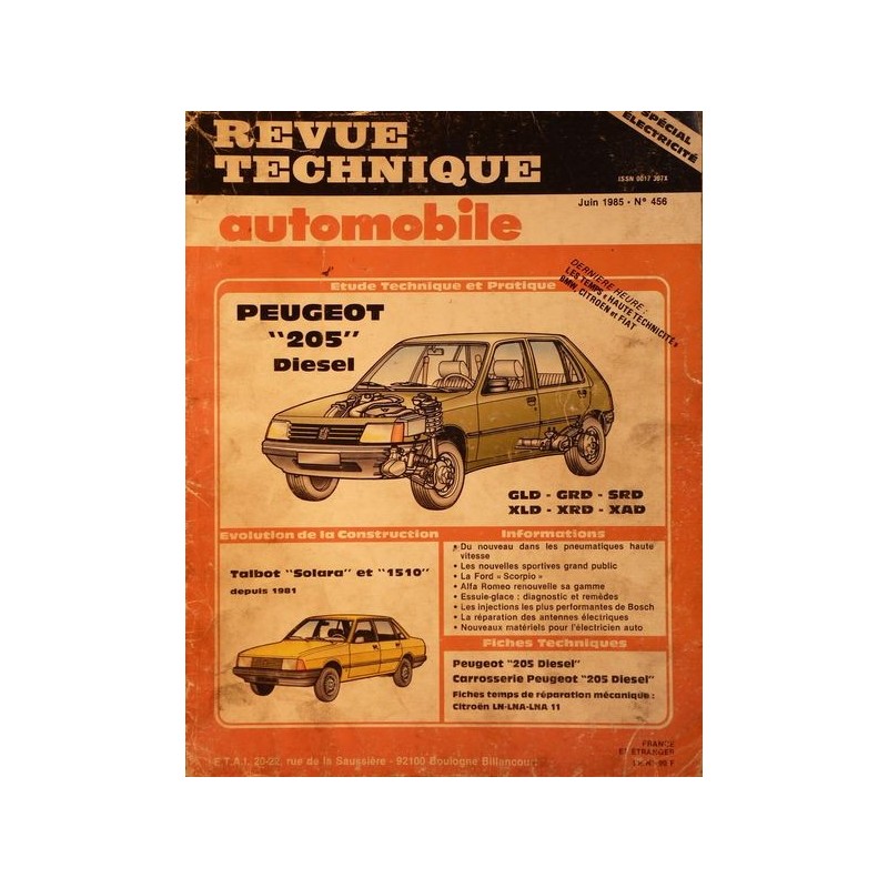 RTA Peugeot 205 Diesel GLD, GRD, SRD, XLD, XRD, XAD