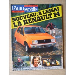 L'Automobile n°360, Renault 14 TL, Datsun 120A F2, Evinrude V6 200, Kawasaki Z750