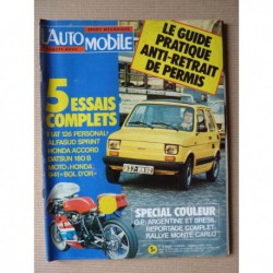 L'Automobile n°368, Fiat 126 Personal, Honda Accord mk1, Datsun 180B Bluebird, Musée Lancia, Kitty O'Neil SMI Motivator