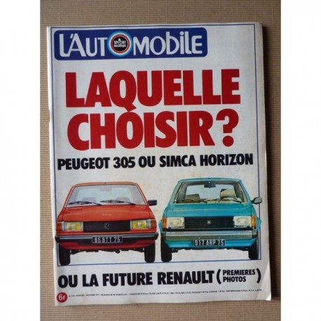 L'Automobile n°378, Porsche 928, Simca Horizon LS-GL-GLS, Peugeot 305 GL-GR-SR, De Dion-Bouton, Honda 250 Twin