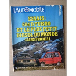 L'Automobile n°403, Peugeot 604 D Turbo, Dome P2, Herzog Conte, Fiat X1/9, Caddy Guy Duport, Auto Union 3L