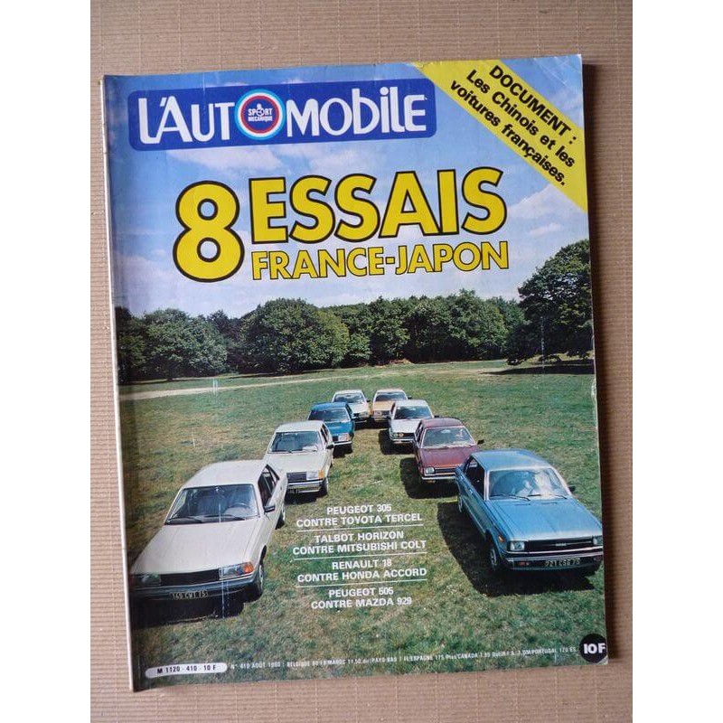 L'Automobile n°410, Renault 18 GTD, Peugeot 505 Production, Toyota Tercel, Mitsubishi Colt, Honda Accord, Mazda 929