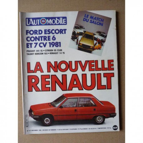 L'Automobile n°413, Renault 18 Turbo, Ford Escort GT, Citroën GSA Club, Peugeot 305 GL, Clay Regazzoni