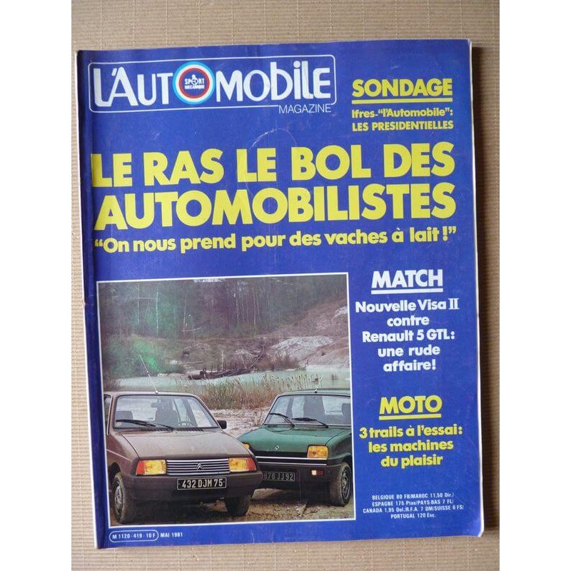 L'Automobile n°419, Lancia Stratos, Lancia Beta Turini, Citroën Visa II E, Renault 5 GTL, Auto Union 1934-36