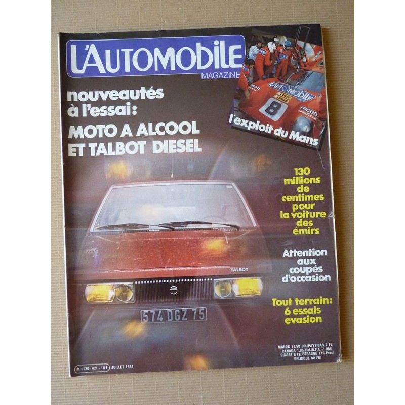 L'Automobile n°421, Talbot Tagora, Lada Niva, Mercedes 300GD, Toyota Land Cruiser J40, Méhari 4x4, Jeep Golden Eagle