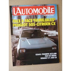 L'Automobile n°429, Triumph Acclaim, Renault 5 Turbo, Fiat 127 D, Peugeot 505 GRD, Citroën CX Reflex, De Lorean DMC-12