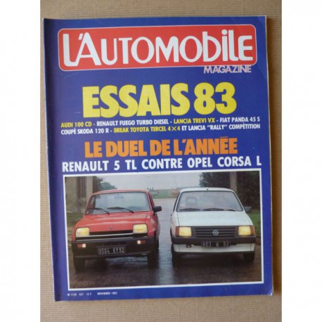 L'Automobile n°437, Audi 100 CD, Lada Niva 4x4, Renault Fuego TD, Opel Corsa vs Renault 5 TL, Aston Martin DB4