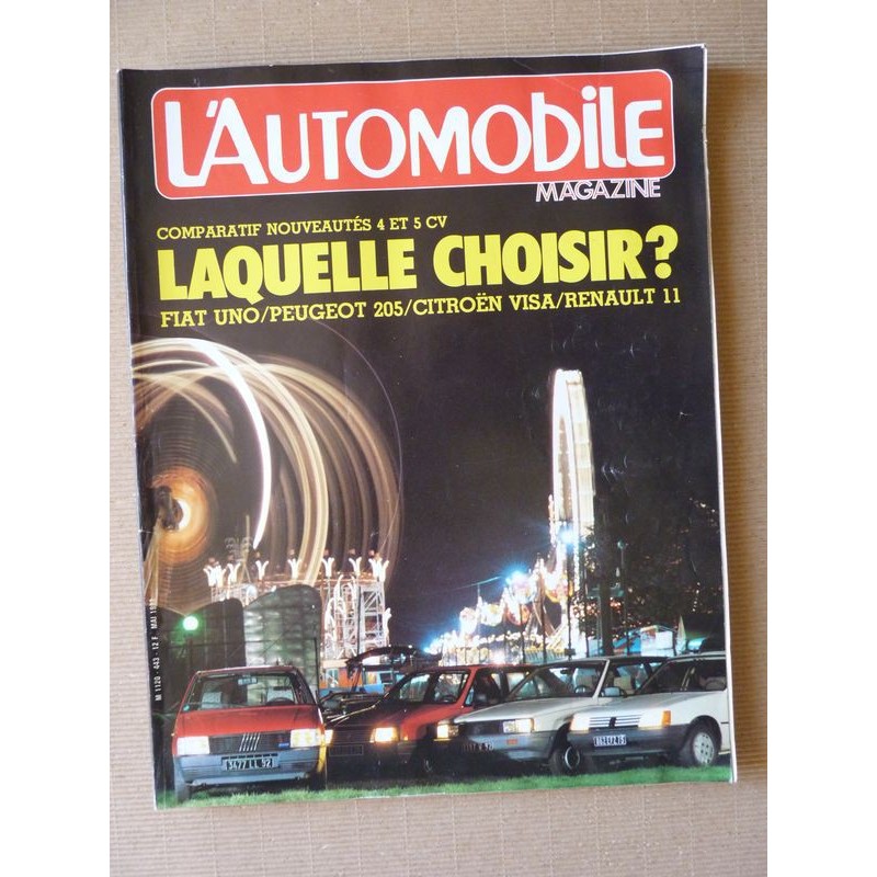 L'Automobile n°443, Porsche 956, Citroën CX 25 Diesel, Range Rover V8, Fiat Uno 55S, Peugeot 205 GR, Renault 11 TC