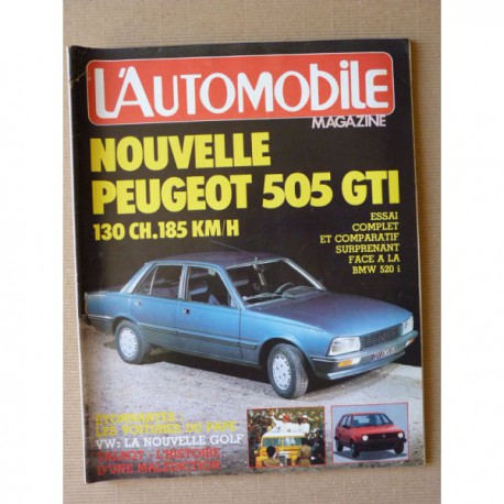 L'Automobile n°447, BMW 635 Production, Peugeot 505 GTI, BMW 520i, Talbot, papamobiles, Arman, Ferrari 312P