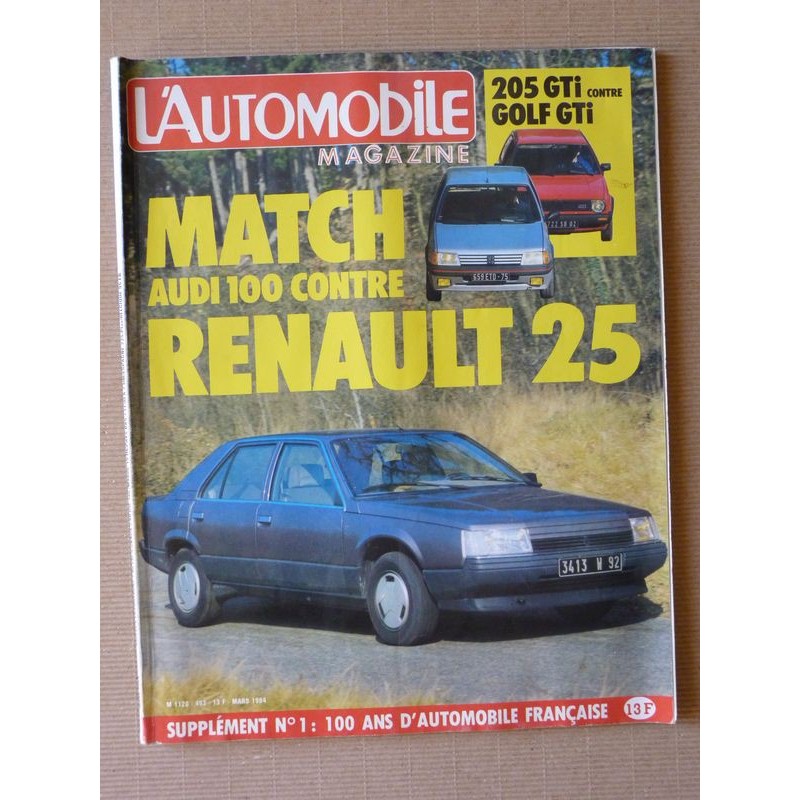 L'Automobile n°453, Porsche 928S, Jeep CJ-7, Renault 25 GTS, Audi 100 CC, Peugeot 205 GTi 105ch, Volkswagen Golf GTI 112ch