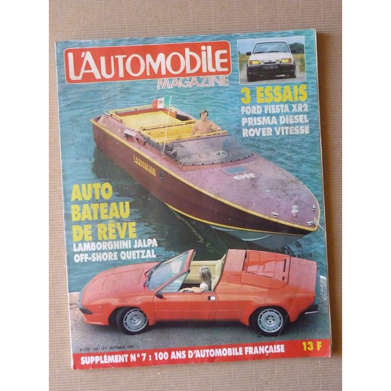 L'Automobile n°459, Ford Fiesta XR2, Rover Vitesse, Lamborghini Quetza