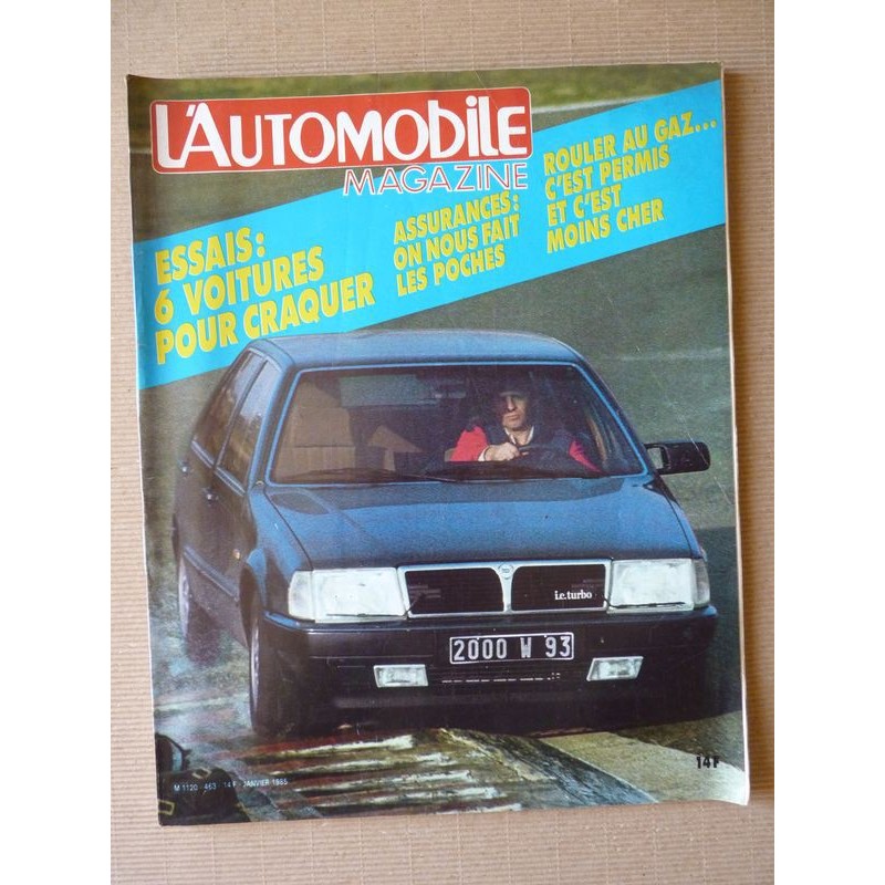 L'Automobile n°463, Lancia Thema 2000 IE, Innocenti De Tomaso, Peugeot 205 GTI kitée, Renault 5 GT Turbo Coupe, Renault RE50