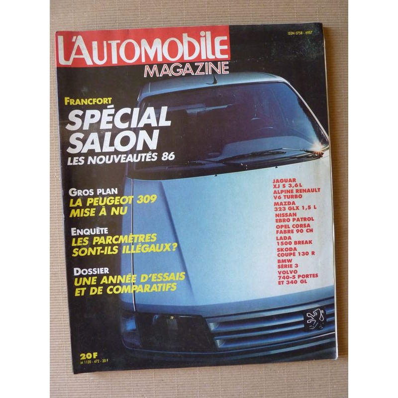 L'Automobile n°472, Mazda 323 GLX, Jaguar XJS 3.6, Alpine V6 Turbo, Ebro Patrol TP260, Jaguar XJ13