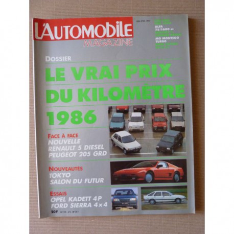 L'Automobile n°474, Opel Kadett GL, MG Montego Turbo, Ford Sierra XR 4x4, Aro 244D, Cougar C12, Peugeot 205 GRD
