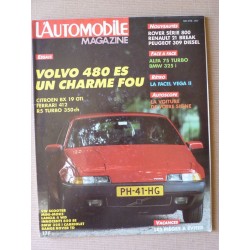 L'Automobile n°481, Citroën BX 19 Gti, Volvo 480 ES, Ferrari 412, Range Rover TD, Alfa Romeo 75 Turbo, BMW 325i E30