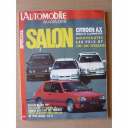 L'Automobile n°484, Citroën AX 14 TZS, Renault 21 Nevada TD, Peugeot P4, Ford Escort RS Turbo, Peugeot 205 Gti 130ch, 205XR