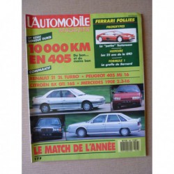 L'Automobile n°493, Audi 90 2.2 E, Santana S413, Peugeot 405 GR, 405 Mi16, Mercedes 190E, Renault 21 2L Turbo