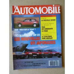 L'Automobile n°497, Citroën AX GT, AX Turbo Superporduction, Mazda 323 GTX Turbo, Nissan Sunny GTI, Toyota Corolla GT-i 16