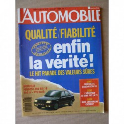 L'Automobile n°517, Peugeot 309 SX, Renault 21 TXI, Saab 900i 16, Skoda Favorit 1.3, Seat Ibiza 1.2, Monteverdi