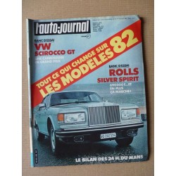 Auto-Journal n°12-81, Rolls Royce Silver Spirit, Volkswagen Scirocco GT, Talbot Tagora GLS, Peugeot 505 STI