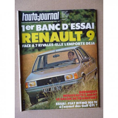 Auto-Journal n°16-81, Renault 9 GTL, Fiat Ritmo 105TC, Bugatti