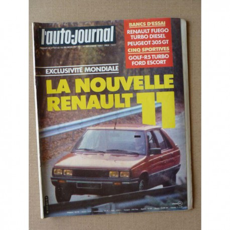 Auto-Journal n°21-82, Peugeot 305 GT, Renault Fuego TD, Renault 5 Turbo 2, Ford Escort RS1600i, Golf GTI, Escort XR3i