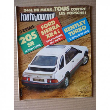 Auto-Journal n°10-83, Bentley Mulsanne Turbo, Ford Sierra XR4i, Peugeot 205 SR