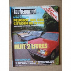 Auto-Journal n°16-83, Peugeot 205 GRD, Citroën BX 19 TRD, Ford Sierra GL, Lancia Trevi 2000IE, BMW 320i, Renault 20 TX