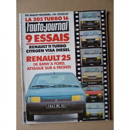 Auto-Journal n°06-84, Renault 11 Turbo, Citroën Visa Diesel, BMW 520i E28, Opel Senator, Renault 25 GTX, Peugeot 205 T16