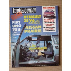 Auto-Journal n°08-84, Renault 25 V6 injection, Nissan Prairie, Fiat Uno 70 Super, Alpina C1, Hartge H23, 323i Lalite