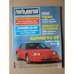Auto-Journal n°04-85, Alpine V6 GT, Lancia Thema 2.0ie, Renault 5 GT Turbo