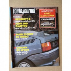 Auto-Journal n°06-85, Renault Supercinq C 5C, Ford Escort RS Turbo, Citroën BX Sport, Audi 200 Quattro