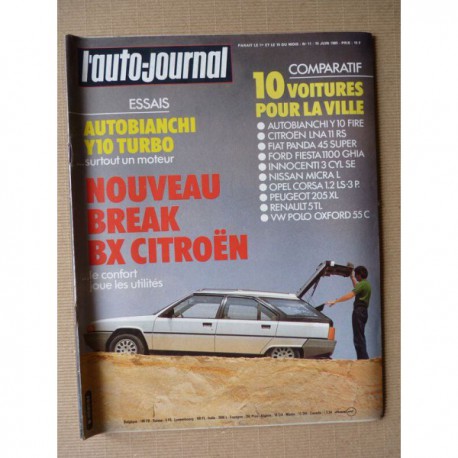 Auto-Journal n°11-85, Citroën BX 19 RD break, Autobianchi Y10 Turbo, Mazda