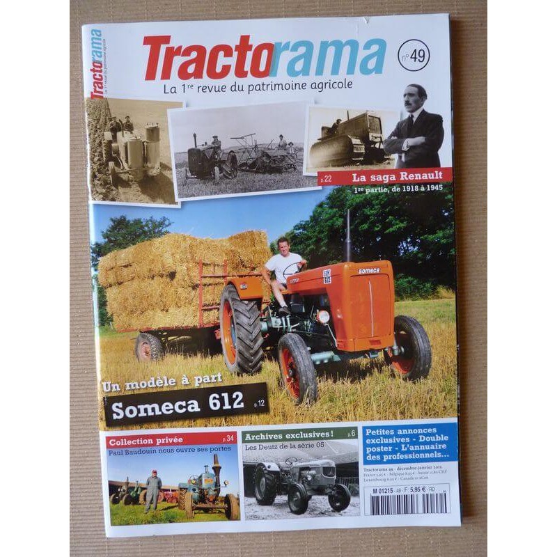 Tractorama n°49, Someca SOM 612, Renault 1918-45, Energic 511, Bugaud, Paul Baudouin