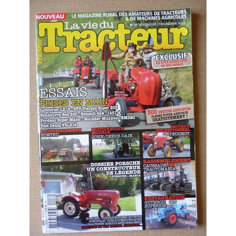 La Vie du Tracteur n°17, John Deere Dain, Porsche, Peugeot, Albert Clerc et C55, Gutbrod Superior 1030