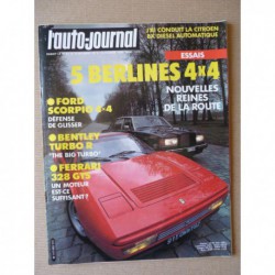 Auto-Journal n°03-86, Bentley R Turbo, Ferrari 328 GTS, Ford Scorpio 4x4, Audi 200 Avant Quattro, Peugeot 205 T16 kitée