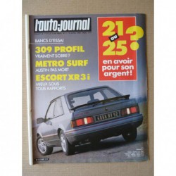 Auto-Journal n°07-86, Peugeot 309 GL Profil, Ford Escort XR3i, Austin Metro Surf, Renault 21 TXE vs 25 TS
