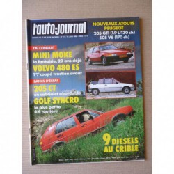 Auto-Journal n°11-86, Peugeot 205 CT, Volkswagen Golf Synchro, Fiat Croma Turbo D, Lancia Thema 2.5D, Volvo 240D