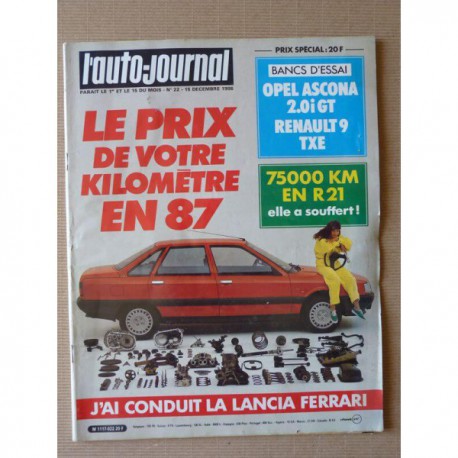 Auto-Journal n°22-86, Renault 9 TXE, Opel Ascona 2.0i GT, Renault 21 GTS