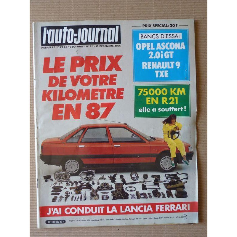 Auto-Journal n°22-86, Renault 9 TXE, Opel Ascona 2.0i GT, Renault 21 GTS