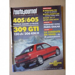 Auto-Journal n°01-87, Mercedes 190E 2.6, Fiat Uno 60 DS, Opel Kadett Gsi, Alfa Romeo 33 1.7