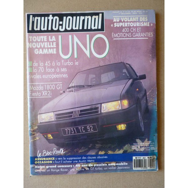 AutoJournal n°2189, Fiat Uno TDl, 70 SX ie, 45, 60, Turbo ie, Ford