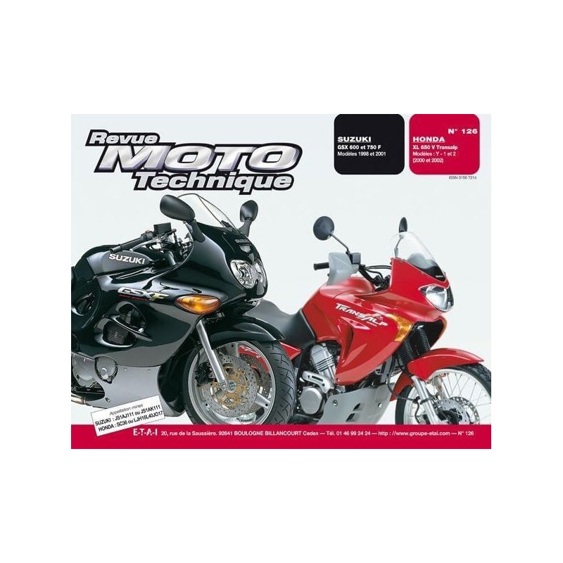 RMT Suzuki GSX600F, GSX750 F (98-01). Honda 650V Transalp (00-02)