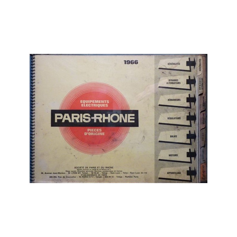 Paris-Rhône, catalogue général 1966