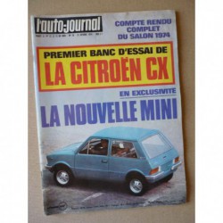 Auto-Journal n°18-74, Citroën CX 2000, Soconar Travel car, Salon 1974