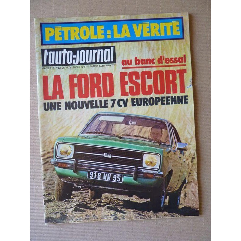 Auto-Journal n°5-75, Ford Escort GL, Polski Fiat 125P Kombi, Polski 1500, Volga M24, Zastava 101, Lada 1500