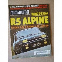 Auto-Journal n°6-76, Renault 5 Alpine, Mercedes 450 SEL 6.9 w116, Autobianchi A112 Abarth, Peugeot 104 ZS, Audi 50 GL
